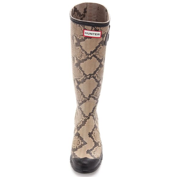 HUNTER Python Snake Print Knee-Length Rain Boots, Size US 7 - Picture 3 of 8